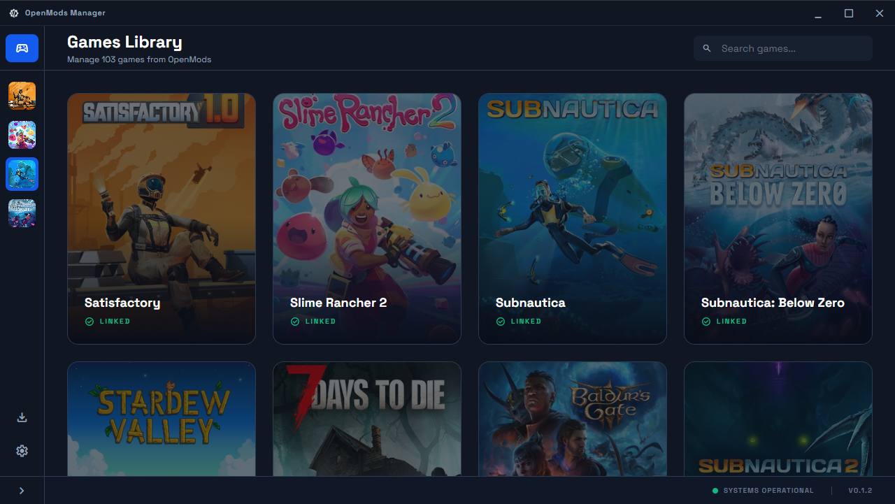 OpenMods Manager Games Library