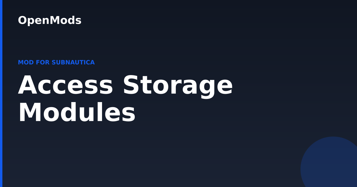 Access Storage Modules | OpenMods